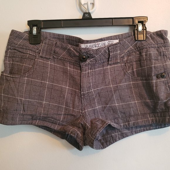 American Star Grey Plaid Shorts Size 9 - Picture 1 of 3